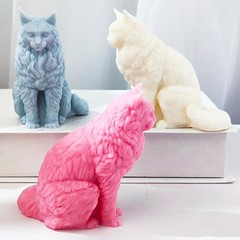 Creative 3D Cat Animal Cylinder Mold – Versatile Silicone for Candle Making