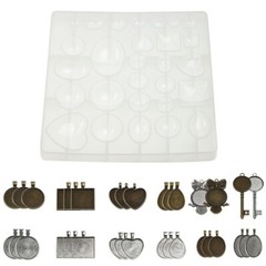 35PCS DIY Silicone Resin Mold Jewelry Casting Epoxy Pendant Tray Mould Craft Kit