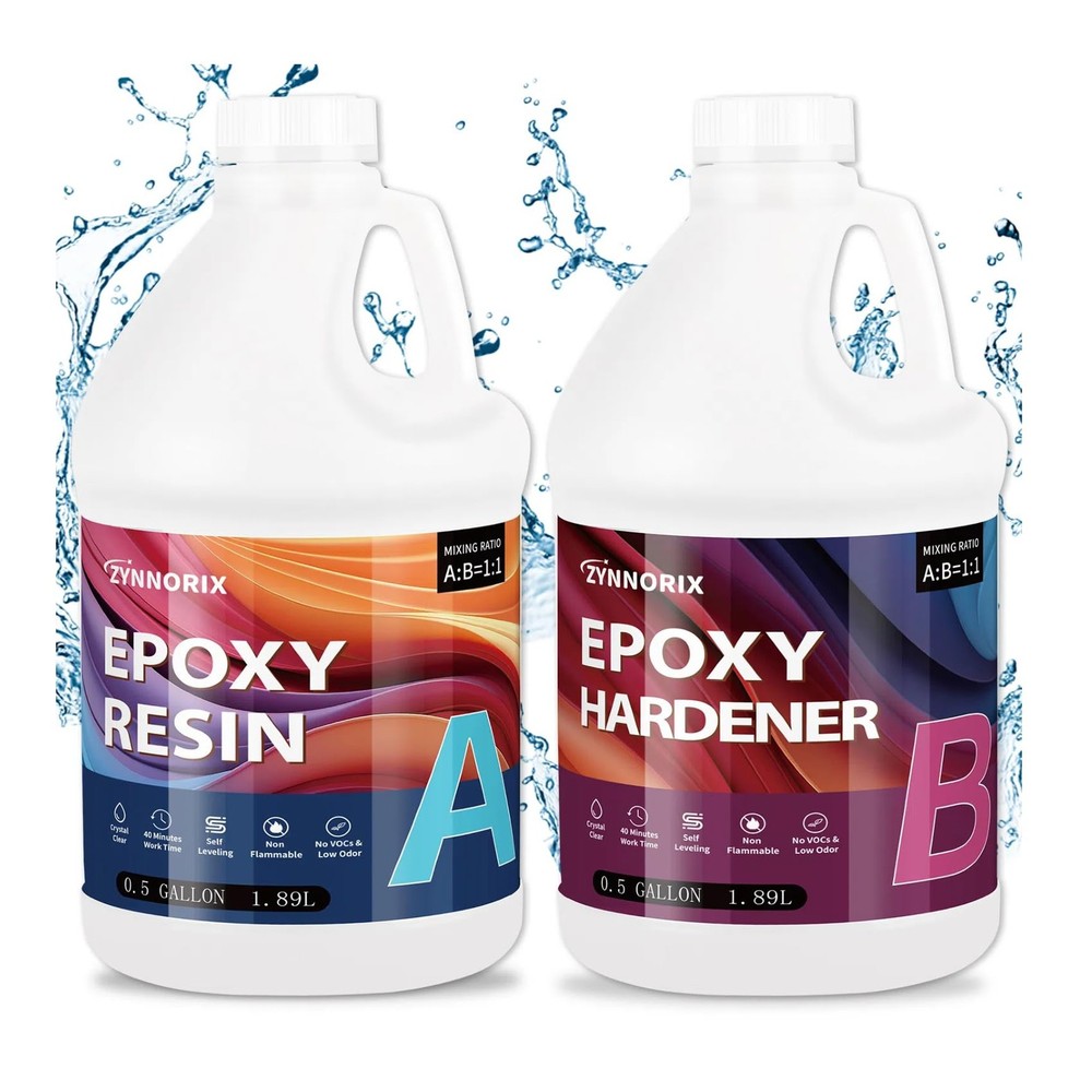 Crystal Clear Epoxy Resin 1 Gallon UV Resistant Self-Leveling for River Table