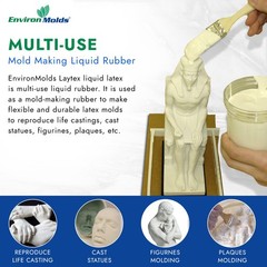 EnvironMolds Liquid Latex Mold Rubber 16 oz – Flexible Casting Mold Latex