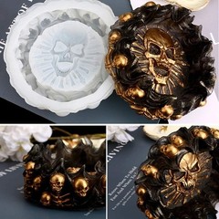 Resin Mold, Silicone Ashtray Mold Halloween Skull DIY Craft Gift Epoxy Resin Cas
