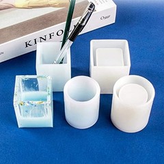 Silicone Mold 3 Pcs Cup – Cube, Cylinder, Hexagonal – DIY Makeup Brush Holder