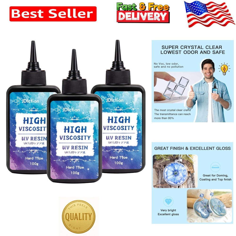 Upgrade Your Crafts: 300g Bubble-Free High Viscosity Resin for Doming & Sealing