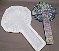 Handmade Diamond tree family cross mold -MOLD ONLY-