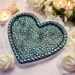Handmade Silicone Crystal Heart Trinket Tray Mold