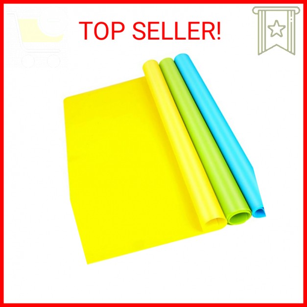 LEOBRO Silicone Mats, 3 PCS Silicone Mats for Crafts, Resin Molds, Play Dough Ma