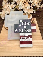 American Flag-4July Cross handmade silicone mold for crafts