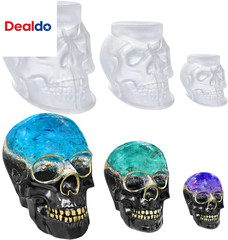 3D Skull Silicone Resin Mold Set Large Medium Small Clear Casting Molds