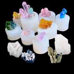 Allazone Crystal Resin Molds, 10 PCS Crystal Cluster Silicone Molds Quartz Rock