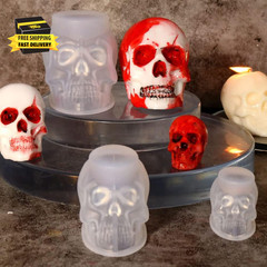 Set of Large + Medium + Small 3D Skull Resin Molds, Flexible Clear Silicone Skul