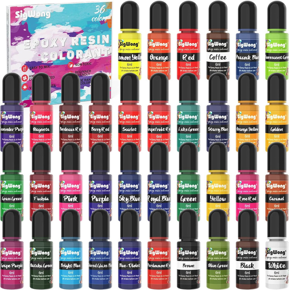 Epoxy Resin Pigment – 36 Color Liquid Translucent Colorant, Highly Concentrated