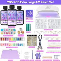 HeyClear UV Resin Kit with Molds and UV Light for Jewelry Making -300g Super