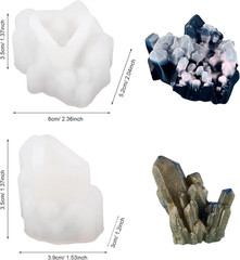 Allazone Crystal Resin Molds, 10 PCS Crystal Cluster Silicone Molds Quartz Rock