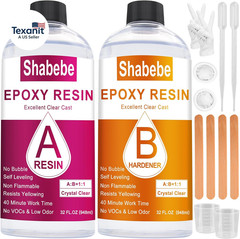 Epoxy Resin, 64OZ Epoxy Resin Crystal Clear, Not-Yellowing No-Bubble, Self Level