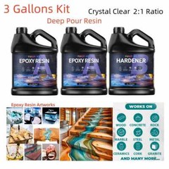 Deep Pour 2:1 Epoxy Resin Supplier – 12kg/ 3 Gallons Kit – DIY Art Castings
