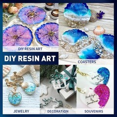 Epoxy Resin Kit Crafts 1:1 Mix Low Odor Self Leveling Non Yellowing Accessories