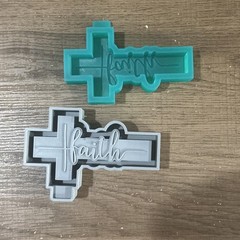 Faith Cross Freshie Mold – Religious Silicone Mold, Handmade 4.5” x 2.5” Mold