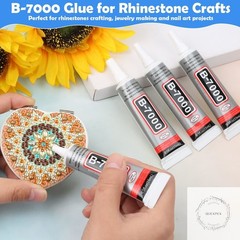 B7000 Glue Clear for Rhinestones, 4pcs 15mL Strong Adhesive B-7000 Jewelry Bead