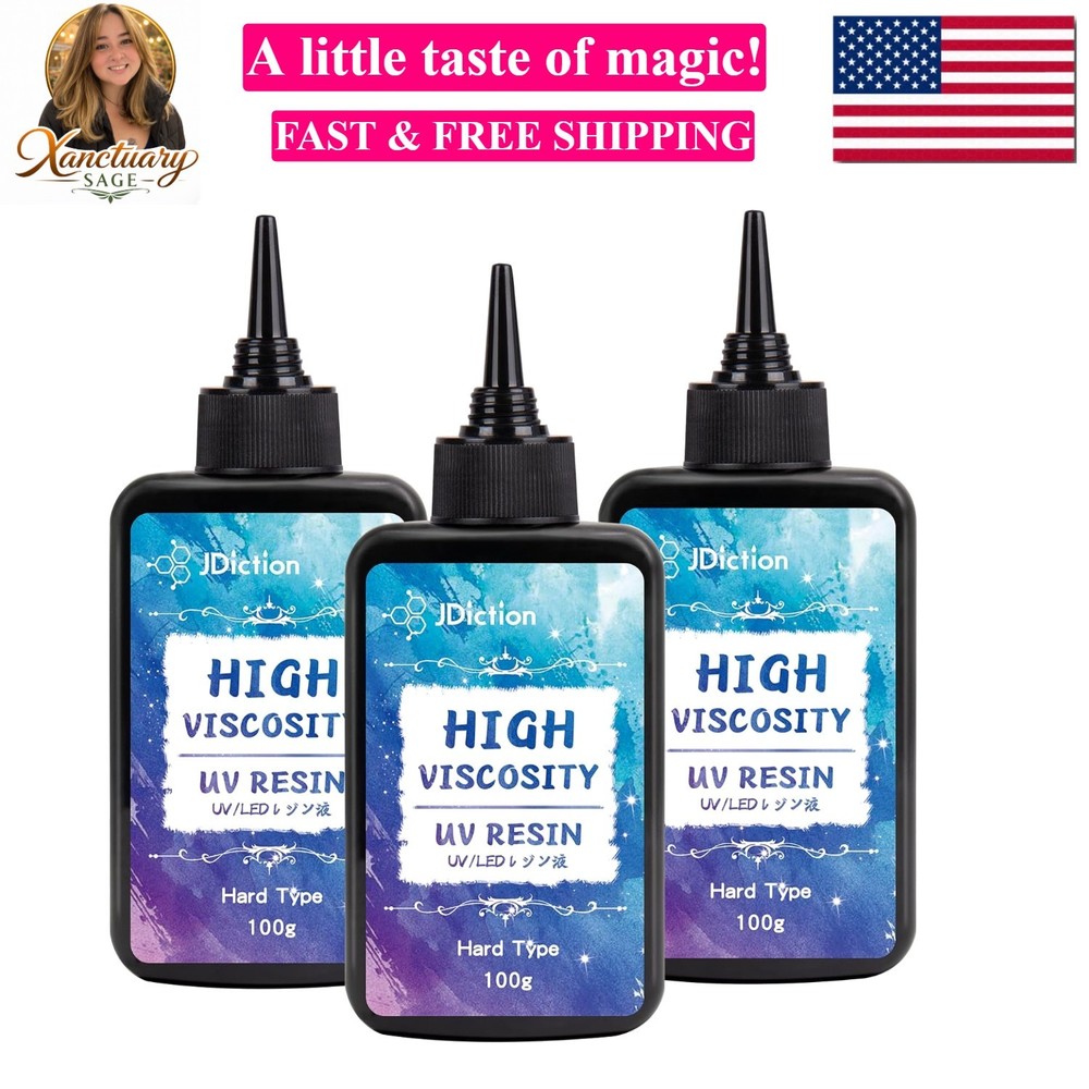 UV Resin, Upgrade 300g High Viscosity Hard UV Resin with Crystal Clear Resins…