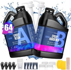 Resin Casting Kit 64OZ Clear Epoxy with Mixing Accessories for Creative Projects