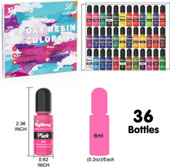 Epoxy Resin Pigment – 36 Color Liquid Translucent Colorant, Highly Concentrated