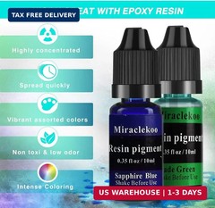 12 Colors Epoxy Resin Color Dye Colorant Liquid Epoxy Resin Pigment,10ml Each,Tr