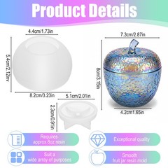 Silicone Apple Jar Resin Mold with Lid Stem – Epoxy Craft Mold