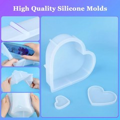 Large Heart Resin Molds Heart Shaped Silicone Molds for Epoxy Resin Large Res…