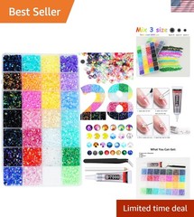 28 Vibrant Colors of Mixed Resin Rhinestones: 3mm, 4mm & 5mm for Crafting Bliss