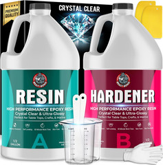 Epoxy Resin – Ultra-Gloss 1 Gallon Kit, Crystal Clear, Self-Leveling, UV & Impac