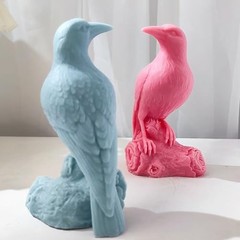 Crow Raven Cylinder Candle Resin Mold Silicone Casting Spiral Wave Decor DIY