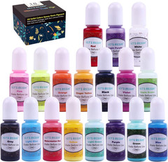 LET’S Resin 18 Colors Epoxy Pigment, Opaque Liquid Resin Colorant Each 0.35Oz,Od