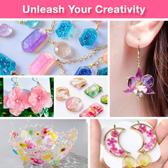 300G UV Resin Kit with Light and Molds, Arts and Crafts for Adults, Jewelry Maki
