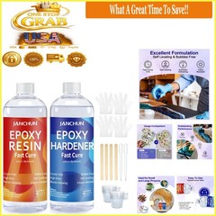 Crystal Clear Epoxy Resin Kit 16oz Bubble-Free UV Resistant Self Leveling