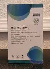 Epoxy Resin High Gloss Self Leveling 1:1 Ratio 16oz Non Flammable