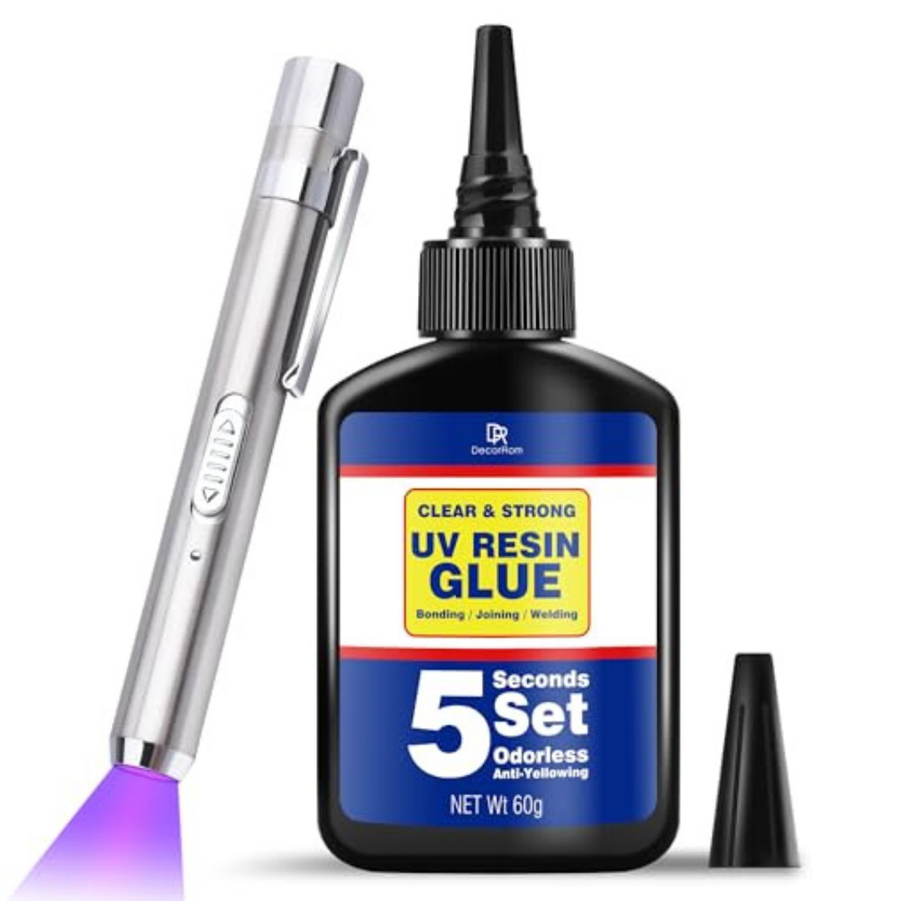 UV Resin Kit with Light 60G UV Glue for Bonding & Curing in Seconds Professional