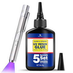 UV Resin Kit with Light 60G UV Glue for Bonding & Curing in Seconds Professional