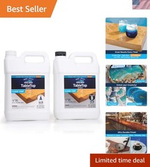 Table Top Epoxy Resin Kit – 2 Gallon Crystal Clear Epoxy with High Gloss & UV…