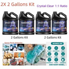 2X 2 Gallon Kit – Crystal Clear Epoxy Resin – Table Painting (4 Gallons Total)
