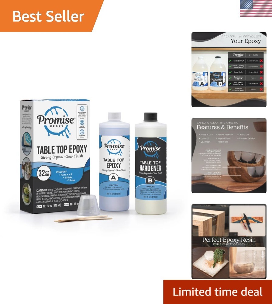 32 Oz Self-Leveling Epoxy Resin Kit – DIY Coating & Casting Essentials