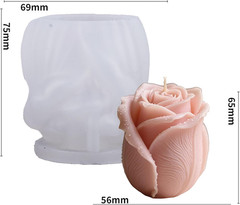 Large Tulip Bud Flower Succulent Leaves Cylinder Molds Silicone Wave Spiral Cand