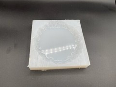 Lg 5 oz Volume Silicone Crystal Edged Tapered Coaster Mold