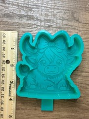 Cute Highland Cow Freshie Mold with Bow | 3D Printed Silicone Mold for Aroma Bea