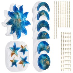 Moon Phase Sun Star Silicone Resin Mould with Accessories Wall Hanging Decor