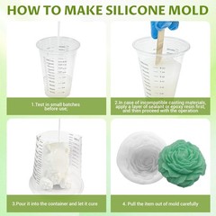 Translucent 16oz Silicone Mold Making Kit – Easy 1:1 Mix for Bubble-Free Molds