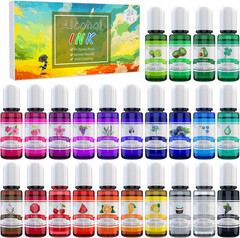 Alcohol Ink Set – 24 Vibrant Colors for Resin Art, Petri Dish Making, Epoxy P…