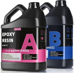 1 Gallon Epoxy Resin Kit – Honleek Crystal Clear, 1:1 Volume Ratio, High Gloss
