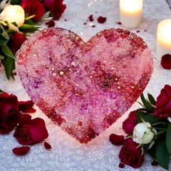 Handmade Silicone Crystal Heart Trinket Tray Mold