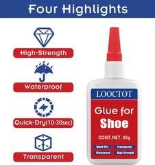 30g Shoe Glue,Boot Glue,Super Instant Glue for Shoe and Sole Repair,Shoe Heel…
