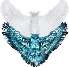 3D Crystal Owl Silicone Mold Winged Owl Resin Mold for Epoxy/Uv Resin Casting, D